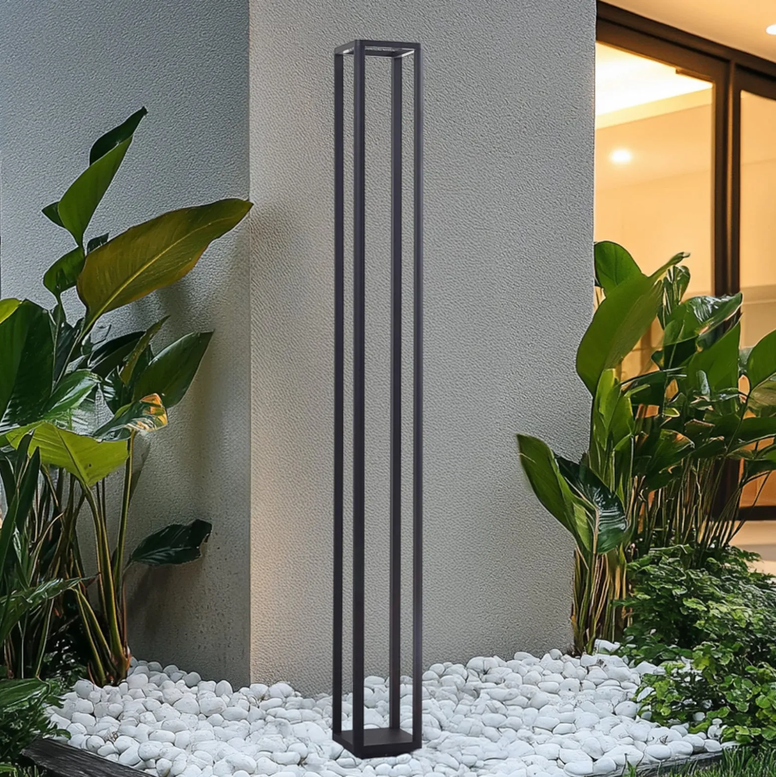 Lucande LED-Außenleuchte Thorvid, Höhe 180 cm, schwarz