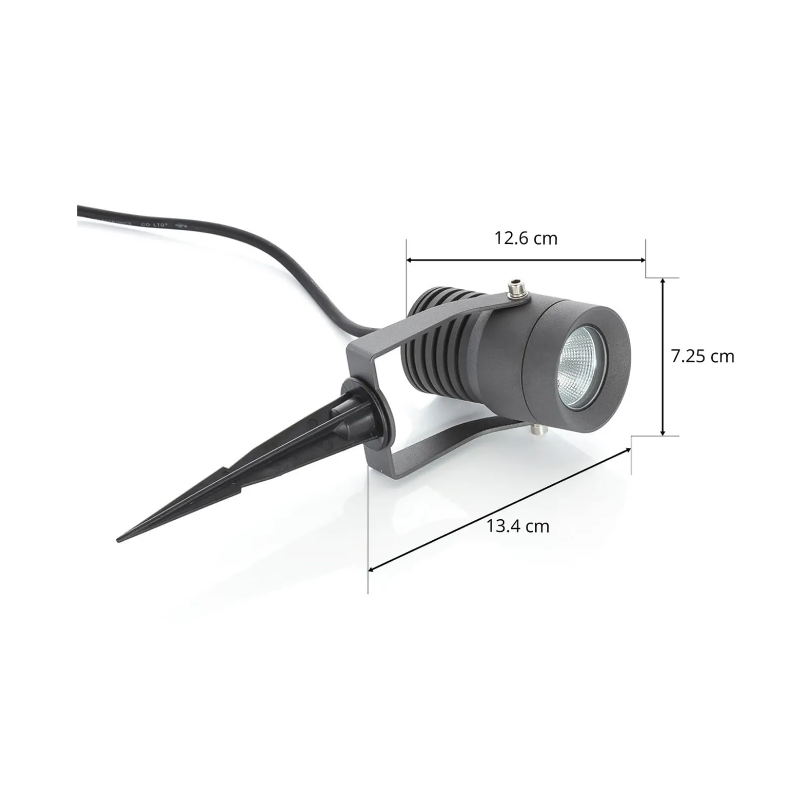 Lucande LED-Außenstrahler Jon, Erdspieß, verstellbar, IP65