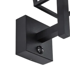 Lucande LED-Außenwandleuchte Lynx, 35,5 cm, schwarz, Sensor