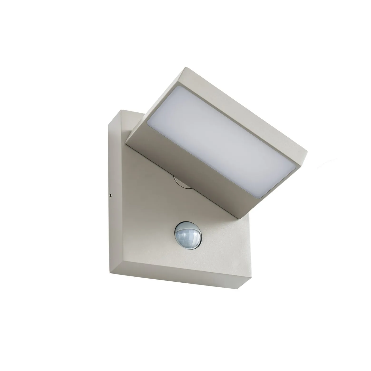 Lucande LED-Außenwandleuchte Silvan, steingrau, Sensor, IP54