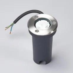 Lucande LED-Bodeneinbauleuchte Kenan, Ø 7cm, Edelstahl, IP67