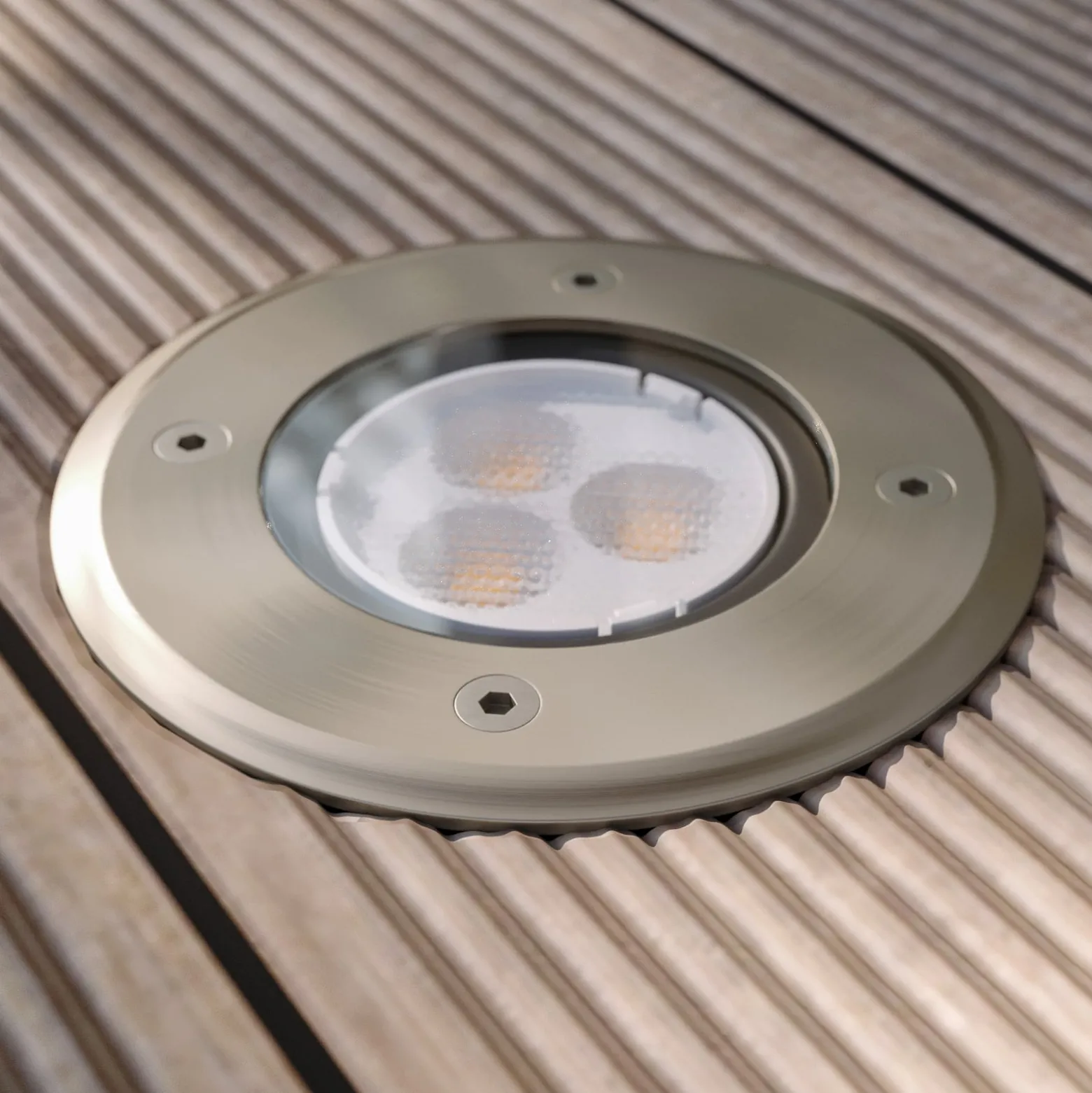 Lucande LED-Bodeneinbauleuchte Ava, Ø 12 cm, rund, IP67