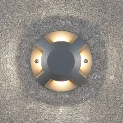 Lucande LED-Bodenstrahler Jeffrey, silber, 4 Lichtaustritte