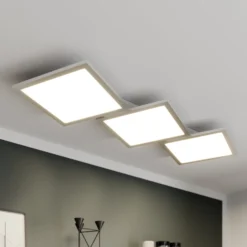 Lucande LED-Deckenlampe Ilira, 3-flg., silber, CCT, dimmbar