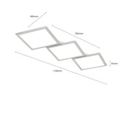 Lucande LED-Deckenlampe Ilira, 3-flg., silber, CCT, dimmbar