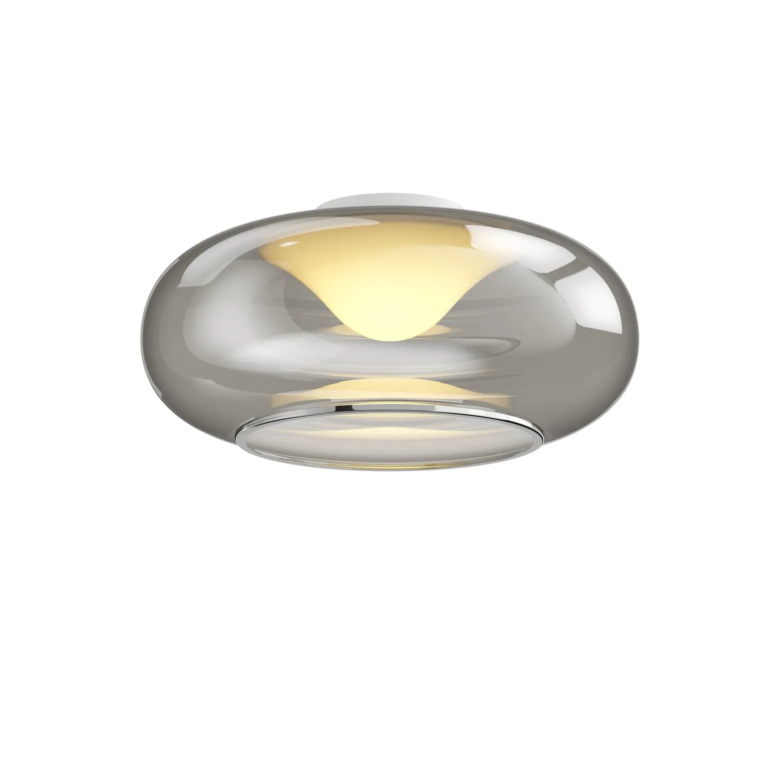Lucande LED-Deckenlampe Mijo, Ø 43 cm, rauchgrau, Glas
