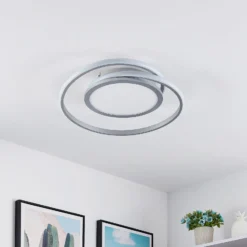 Lucande LED-Deckenlampe Noud, 49 cm, silber, Alu, dimmbar