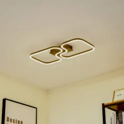 Lucande LED-Deckenleuchte Amiya, 64 cm, schwarz, Aluminium