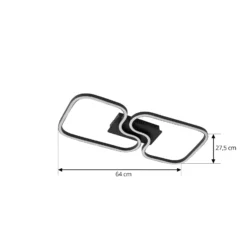 Lucande LED-Deckenleuchte Amiya, 64 cm, schwarz, Aluminium