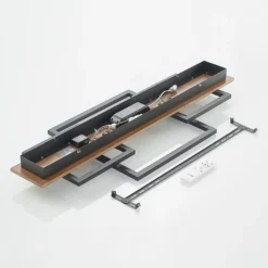 Lucande LED-Deckenleuchte Chariska, 95cm, schwarz, Holz, CCT