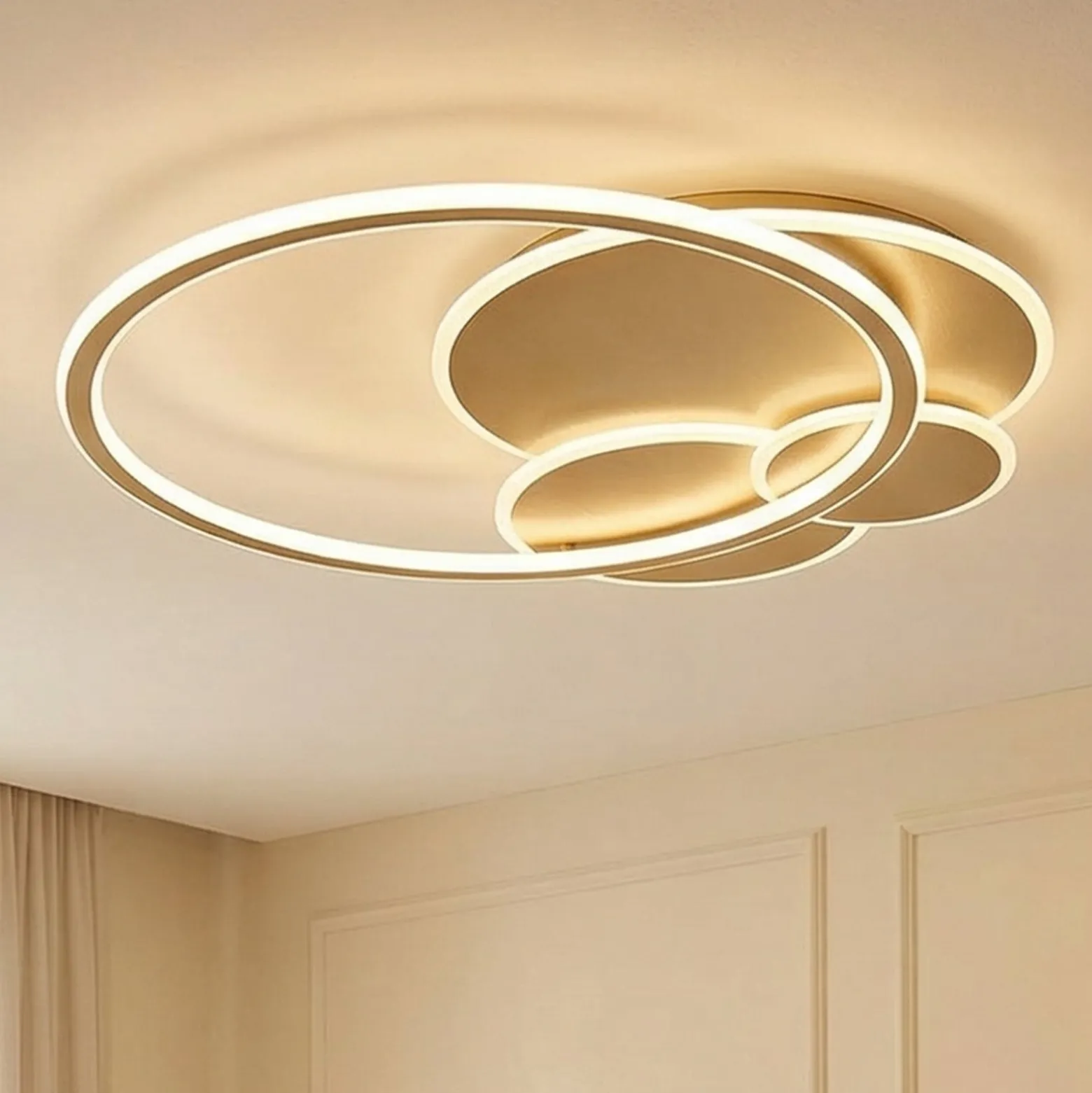 Lucande LED-Deckenleuchte Circulo, gold, 60 cm CCT, dimmbar