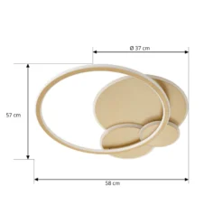 Lucande LED-Deckenleuchte Circulo, gold, 60 cm CCT, dimmbar
