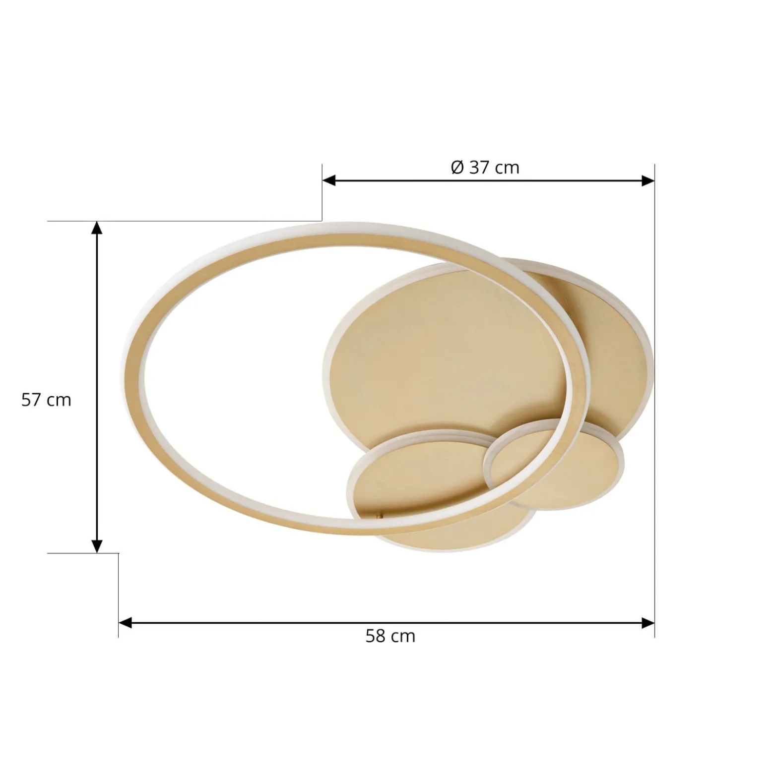 Lucande LED-Deckenleuchte Circulo, gold, 60 cm CCT, dimmbar