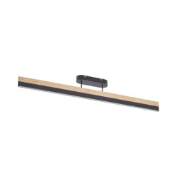 Lucande LED-Deckenleuchte Holven, schwarz/Holz, CCT, dimmbar