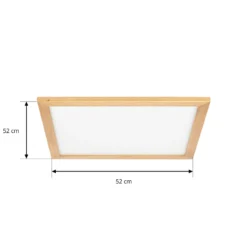 Lucande LED-Deckenleuchte Joren, 52 cm, Holz, CCT, Remote