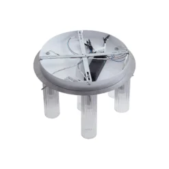 Lucande LED-Deckenleuchte Korvitha, 7-flammig, grau, Glas