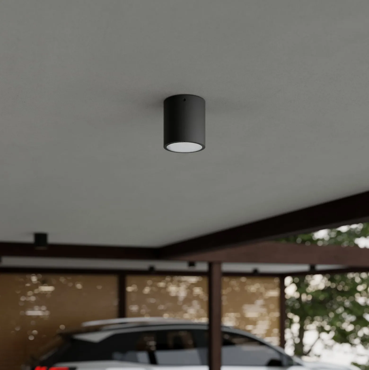 Lucande LED-Deckenleuchte Meret, rund, anthrazit, Metall