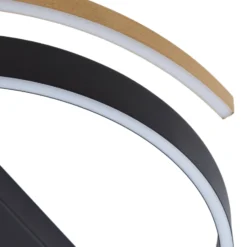 Lucande LED-Deckenleuchte Natsuma, schwarz/gold, Ø50 cm