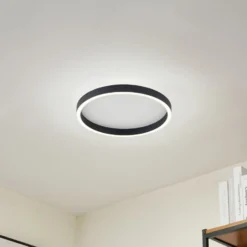Lucande LED-Deckenleuchte Rotundo, Ø 40 cm, schwarz, dimmbar