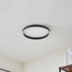 Lucande LED-Deckenleuchte Rotundo, Ø 40 cm, schwarz, dimmbar