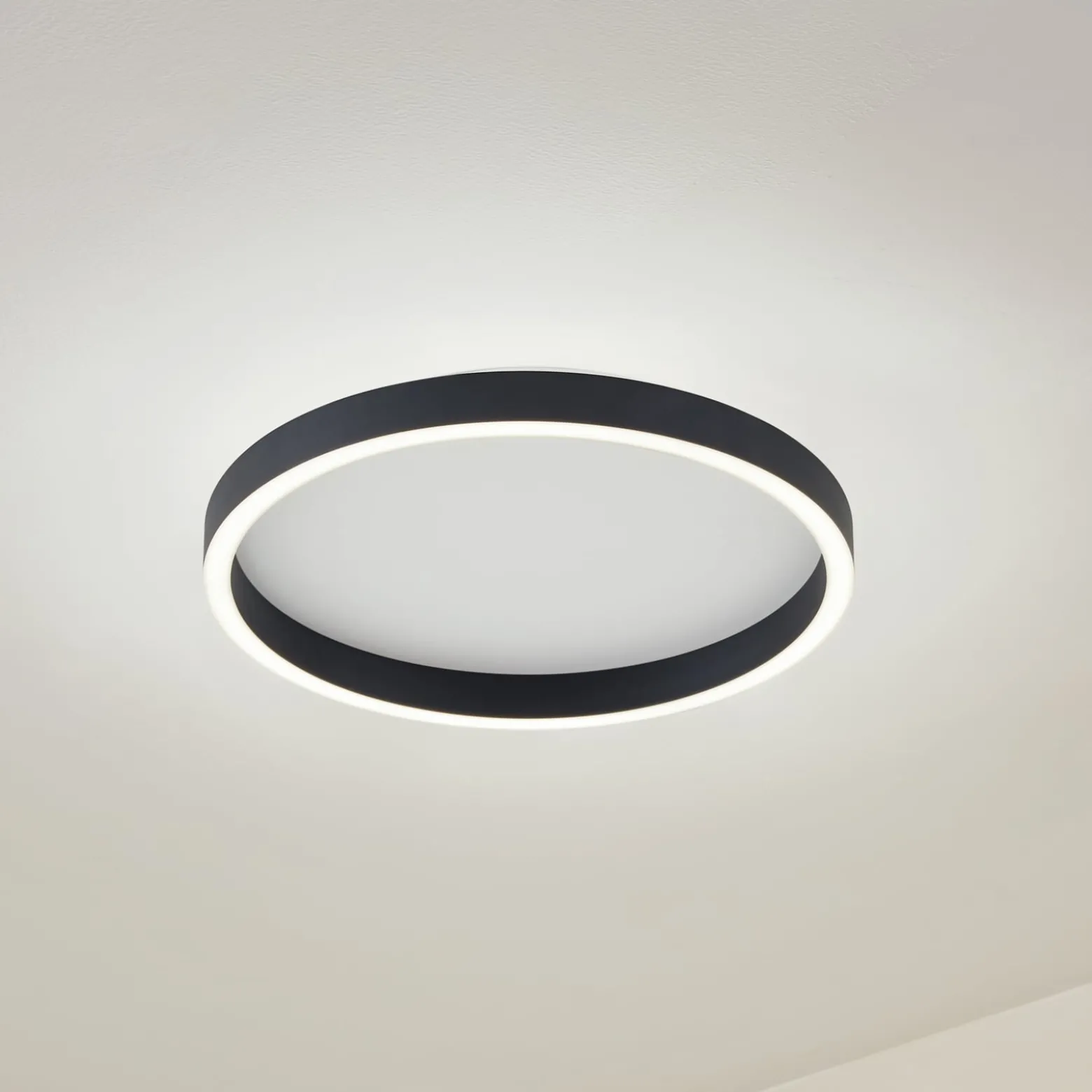 Lucande LED-Deckenleuchte Rotundo, Ø 40 cm, schwarz, dimmbar