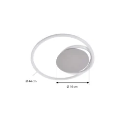 Lucande LED-Deckenleuchte Valenora, chrom/weiß, PC, Ø 44 cm