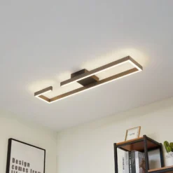 Lucande LED-Deckenleuchte Yvor, 100 cm, schwarz, Aluminium