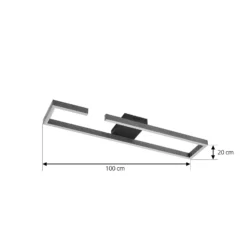 Lucande LED-Deckenleuchte Yvor, 100 cm, schwarz, Aluminium