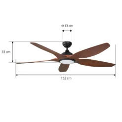 Lucande LED-Deckenventilator Omendo, schwarz, DC, leise, CCT