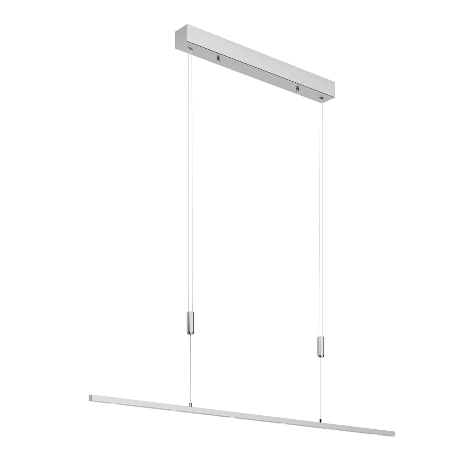 Lucande LED-Hängelampe Arnik, 120 cm, nickelfarben, dimmbar
