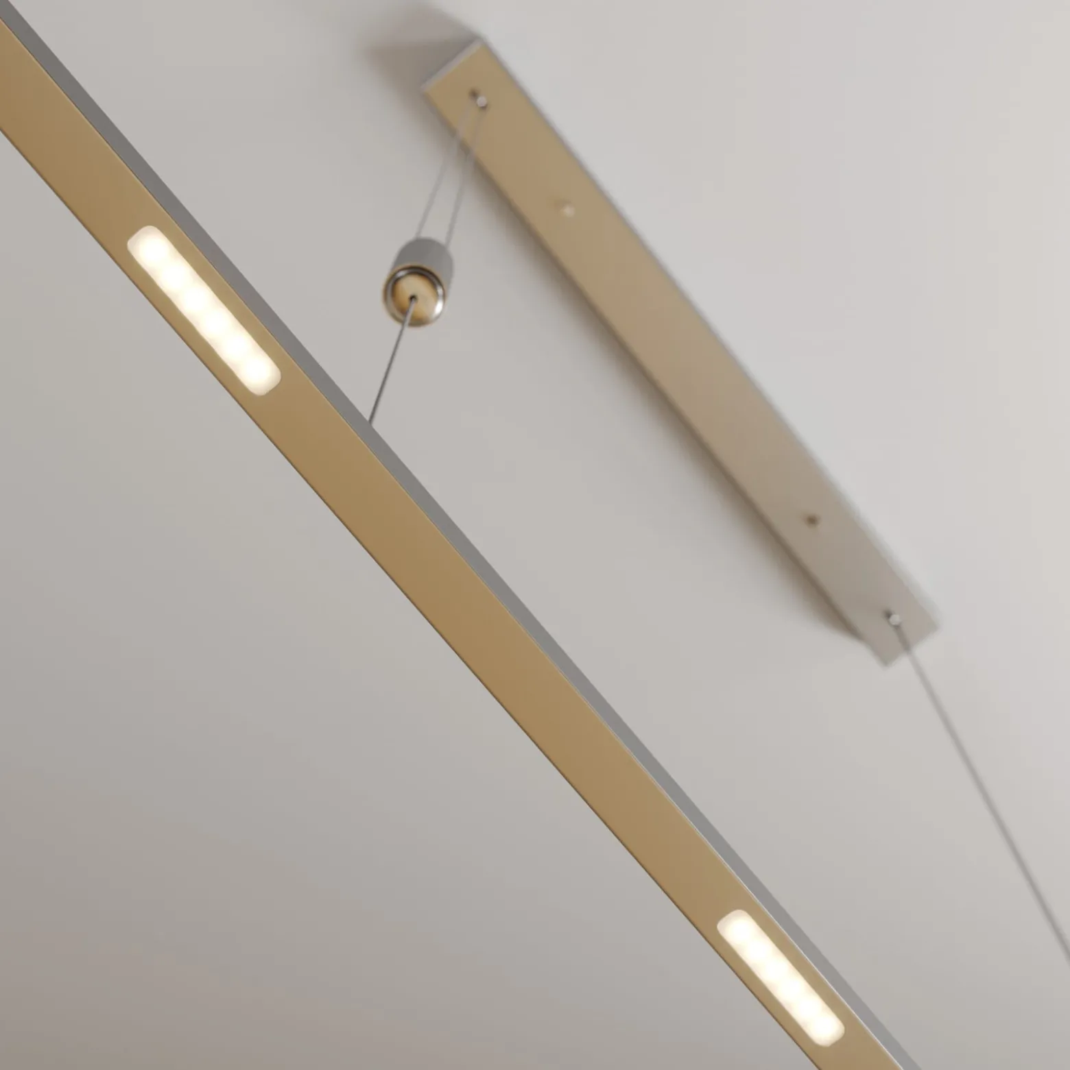 Lucande LED-Hängelampe Arnik, 120 cm, nickelfarben, dimmbar
