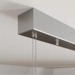 Lucande LED-Hängelampe Arnik, 120 cm, nickelfarben, dimmbar