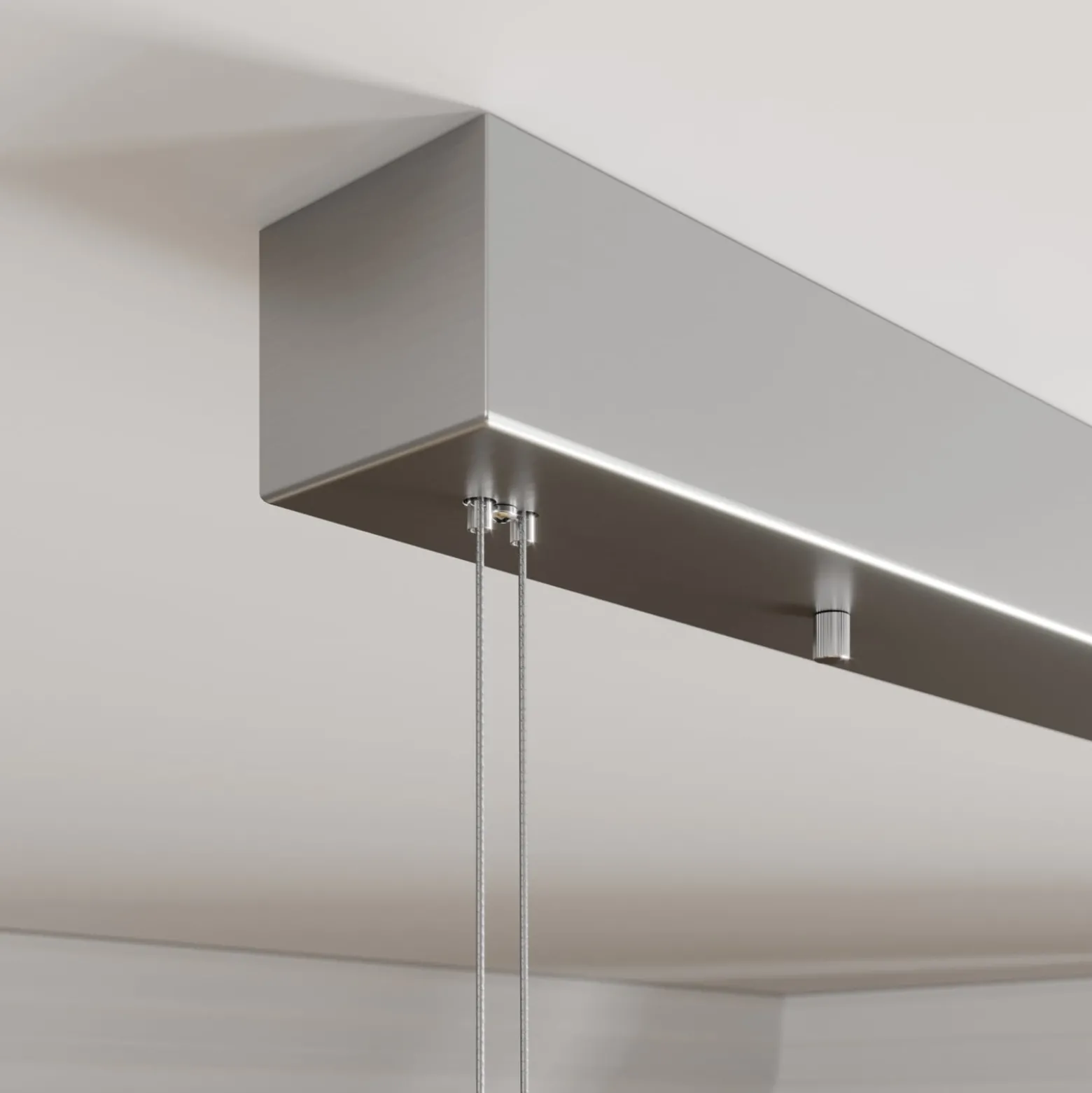 Lucande LED-Hängelampe Arnik, 120 cm, nickelfarben, dimmbar