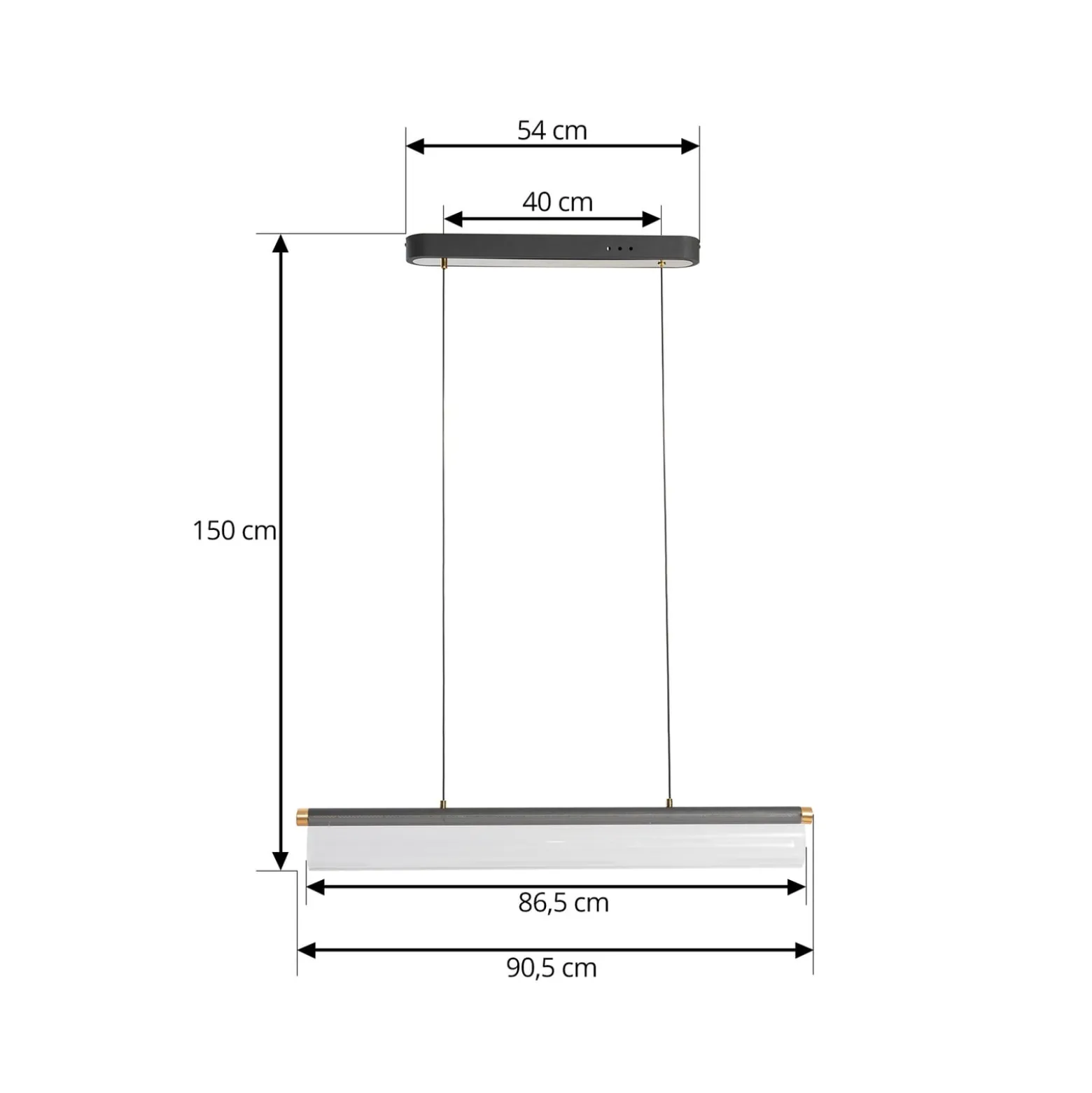 Lucande LED-Hängeleuchte Alania, transparent, Metall, 86,5cm