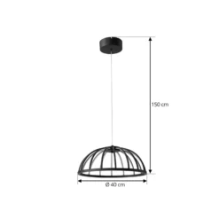 Lucande LED-Hängeleuchte Attea, schwarz, Ø 40 cm, Aluminium