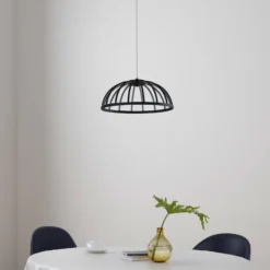Lucande LED-Hängeleuchte Attea, schwarz, Ø 40 cm, Aluminium