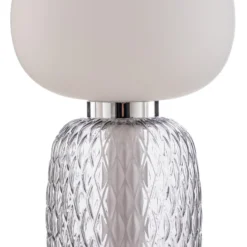 Lucande LED-Hängeleuchte Fedra, Glas, grau/weiß, Ø 17 cm