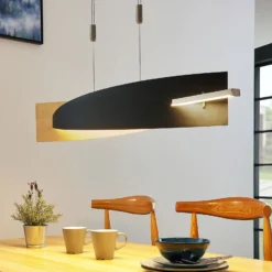 Lucande LED-Hängeleuchte Marija, 101 cm, schwarz, dimmbar