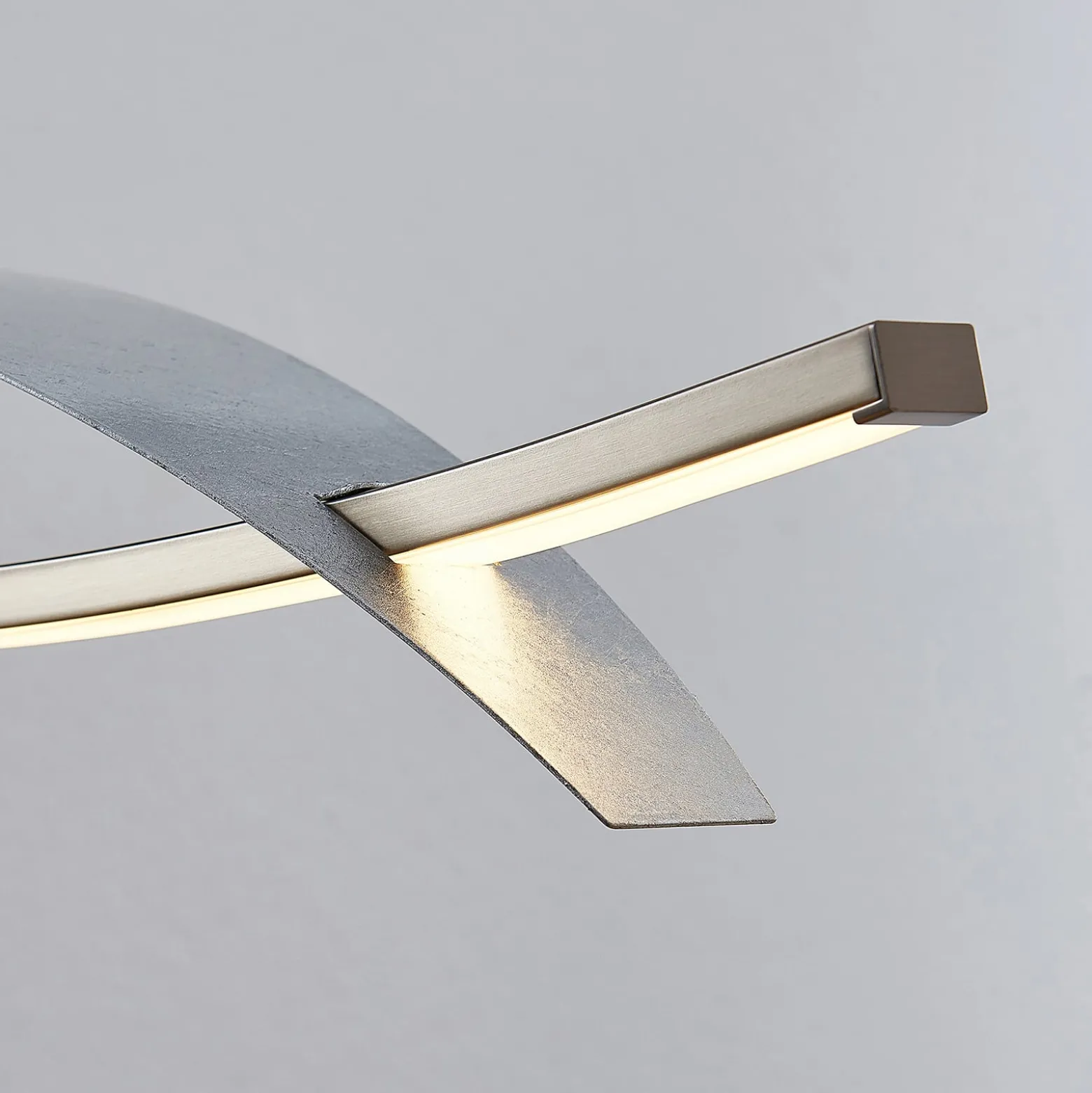 Lucande LED-Hängeleuchte Marija, 91 cm, silber, dimmbar