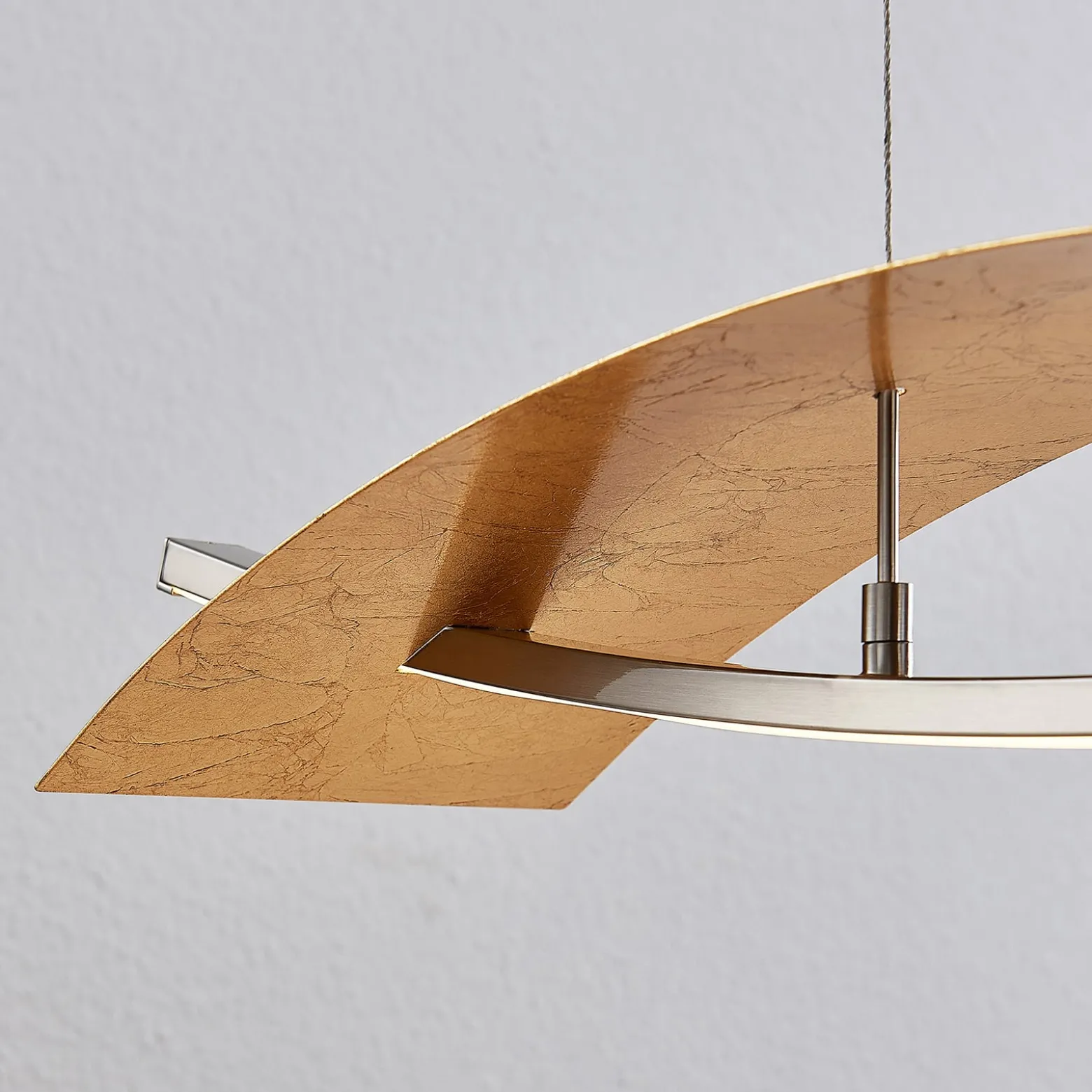 Lucande LED-Hängeleuchte Marija, 91 cm, goldfarben, dimmbar