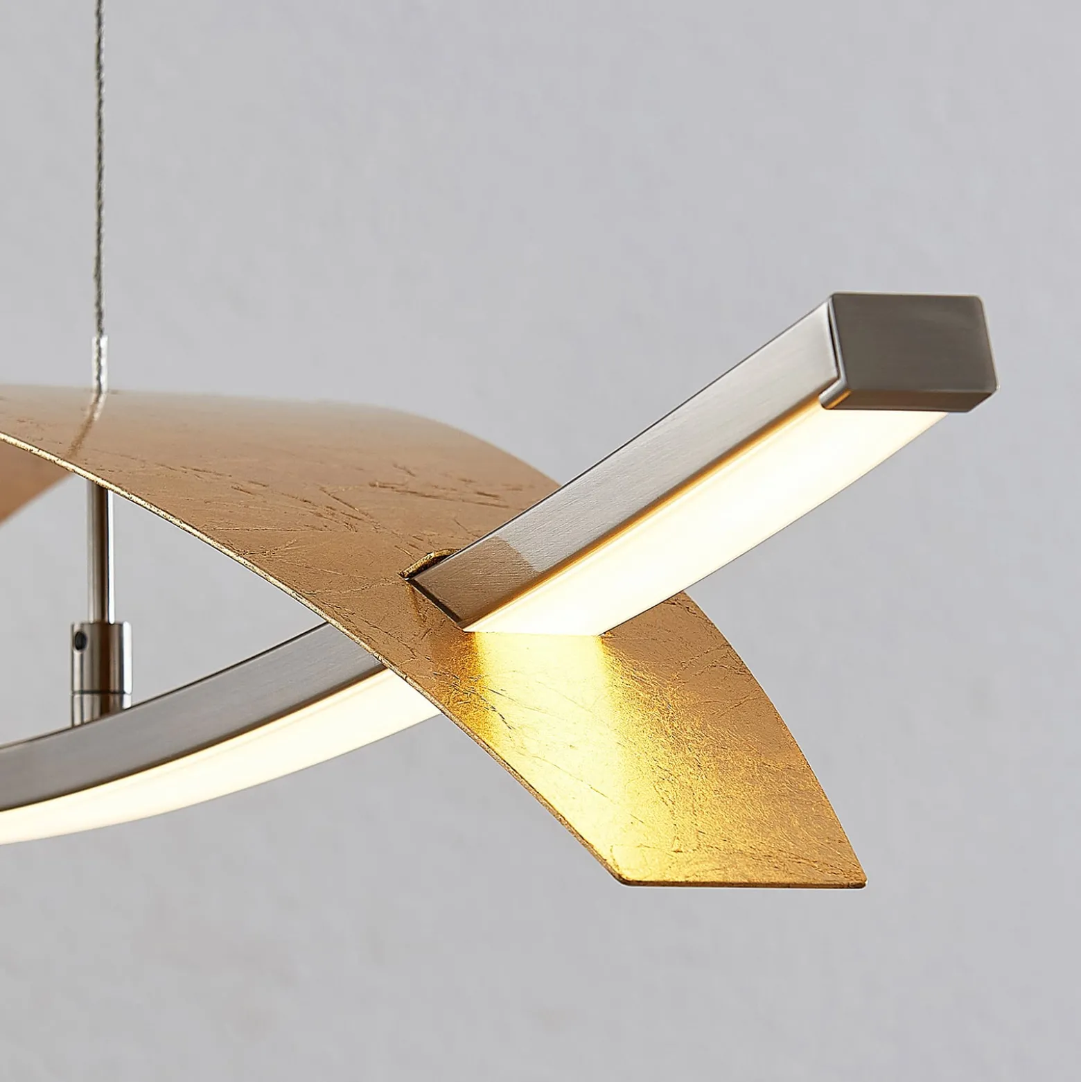 Lucande LED-Hängeleuchte Marija, 91 cm, goldfarben, dimmbar