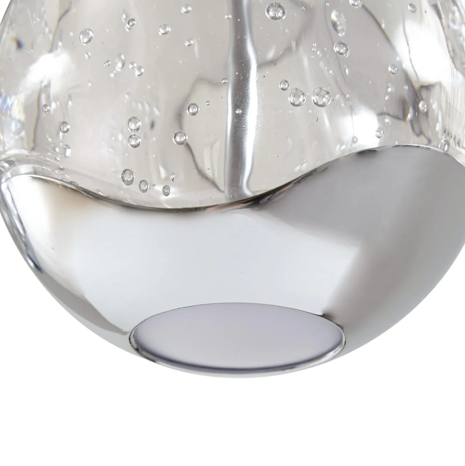Lucande LED-Pendellampe Hayley, 96 cm, 5-flg., chrom, Glas