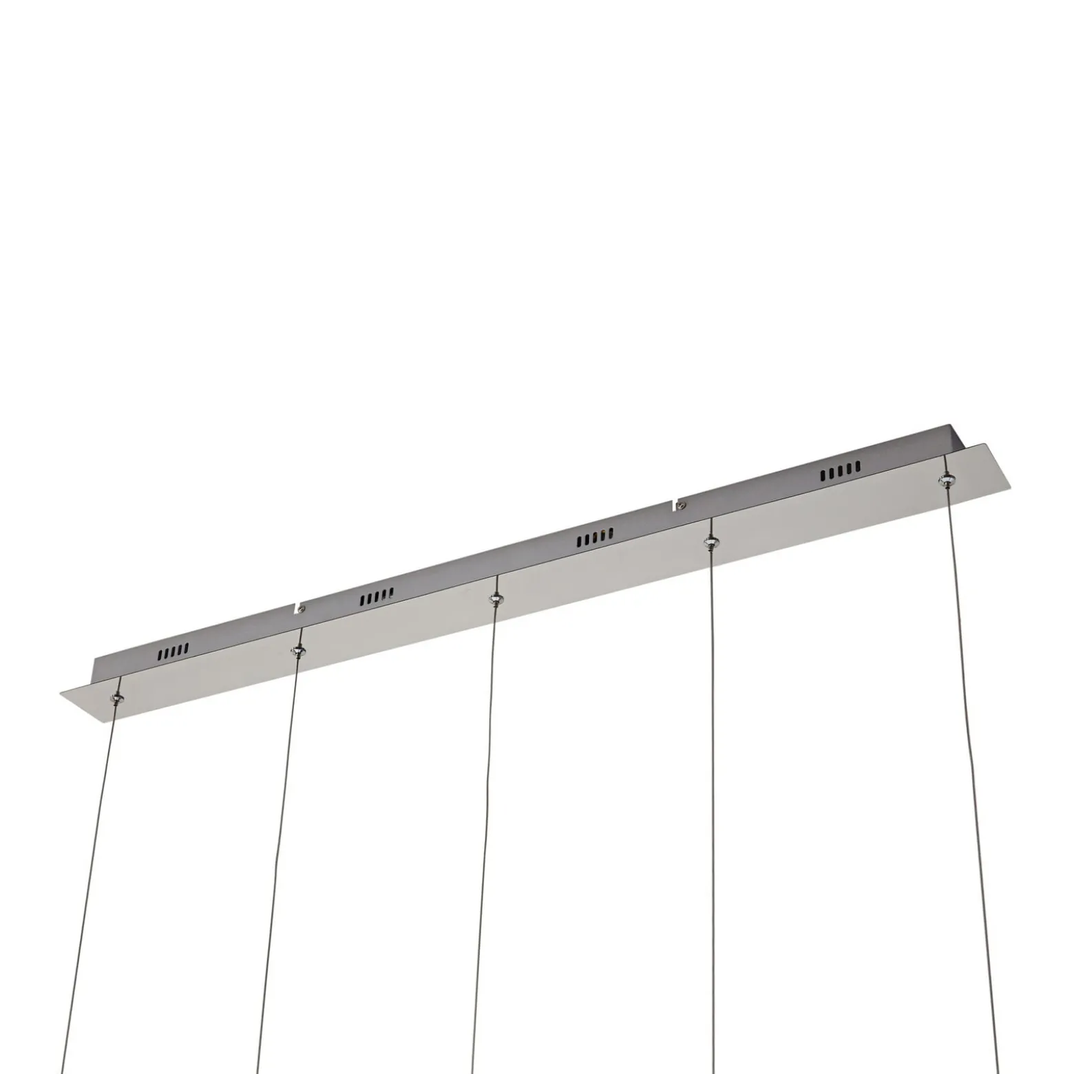 Lucande LED-Pendellampe Hayley, 96 cm, 5-flg., chrom, Glas