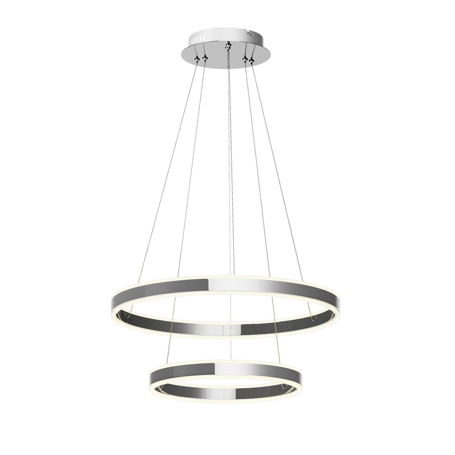 Lucande LED-Pendellampe Lyani, 60 cm, 2-flg., chrom, dimmbar