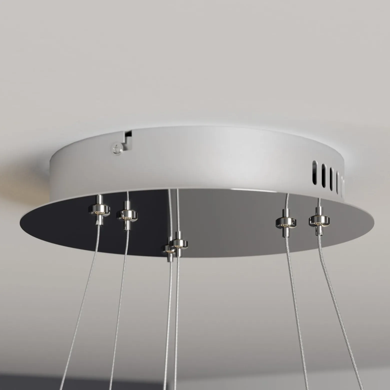 Lucande LED-Pendellampe Lyani, 60 cm, 2-flg., chrom, dimmbar