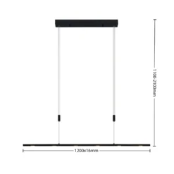 Lucande LED-Pendellampe Stakato, 120 cm, 6-flg., dimmbar