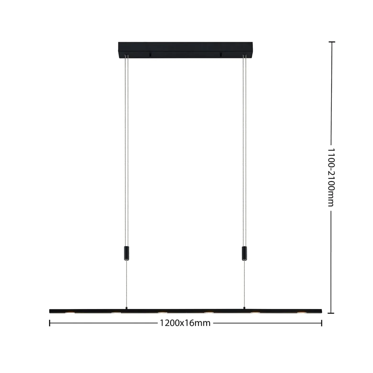 Lucande LED-Pendellampe Stakato, 120 cm, 6-flg., dimmbar