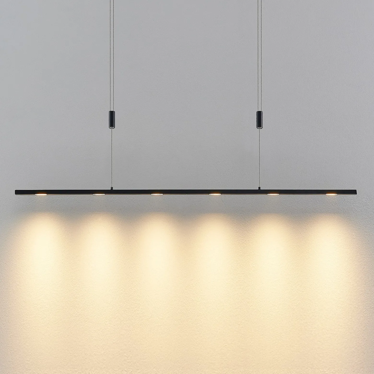 Lucande LED-Pendellampe Stakato, 120 cm, 6-flg., dimmbar