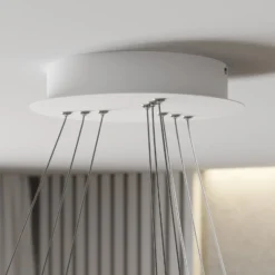 Lucande LED-Pendelleuchte Ezana, weiß, Metall, Ø 80cm