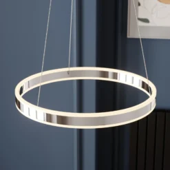 Lucande LED-Pendelleuchte Lyani, Ø 50 cm, chrom, dimmbar